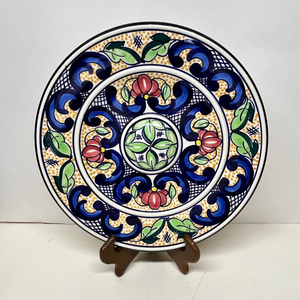 Vintage Spanish Hand Painted Ceramic Wall Plate